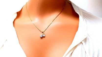 2.15ct round cz twin necklace 14kt 11894**
