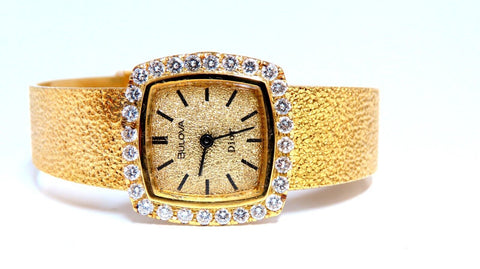 Bulova Dior Vintage Ladies 14kt Watch Diamond Dial