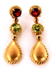 2.10ct Natural Peridot Garnet Dangle Earrings 14kt