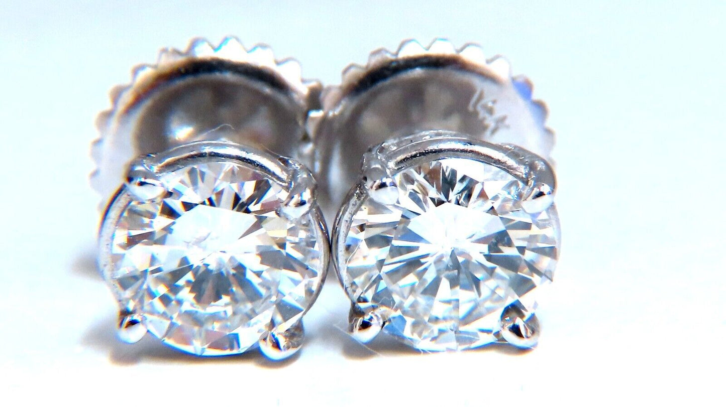 Diamond Studs GIA Certified 2.07ct Earrings 14kt
