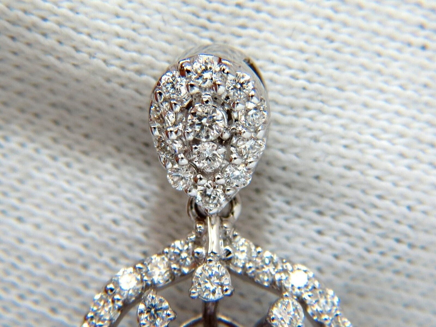 Pink Sapphire Diamond Dangle Earrings 14kt GIA certified