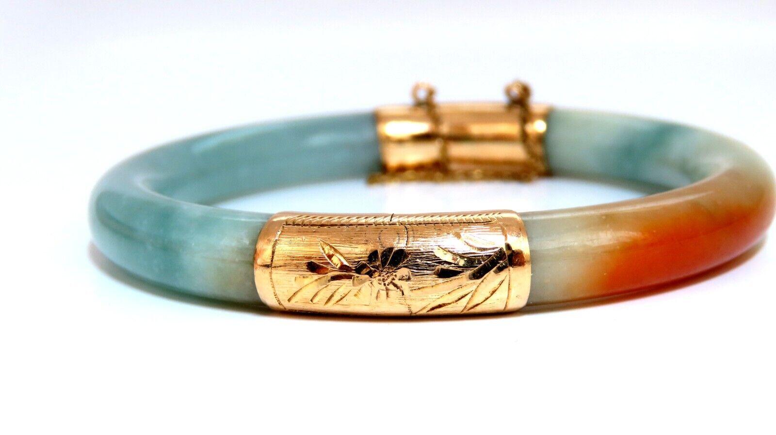 GIA Certified Natural Jade Bangle Bracelet 14kt 44541**