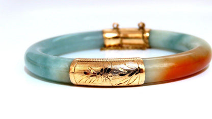 GIA Certified Natural Jade Bangle Bracelet 14kt 44541**