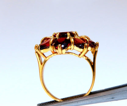 10 carat natural garnets clover ring 10kt yellow gold