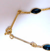 13.30ct. Natural Sapphires Yard Diamond Necklace 14Kt Marquise