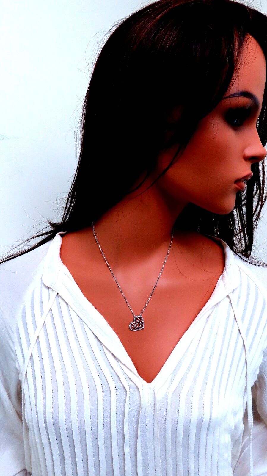 .26ct Heart Natural diamonds necklace 14 karat