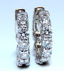 .83ct Natural Round Diamond hoop earrings 14kt 15mm single share prong