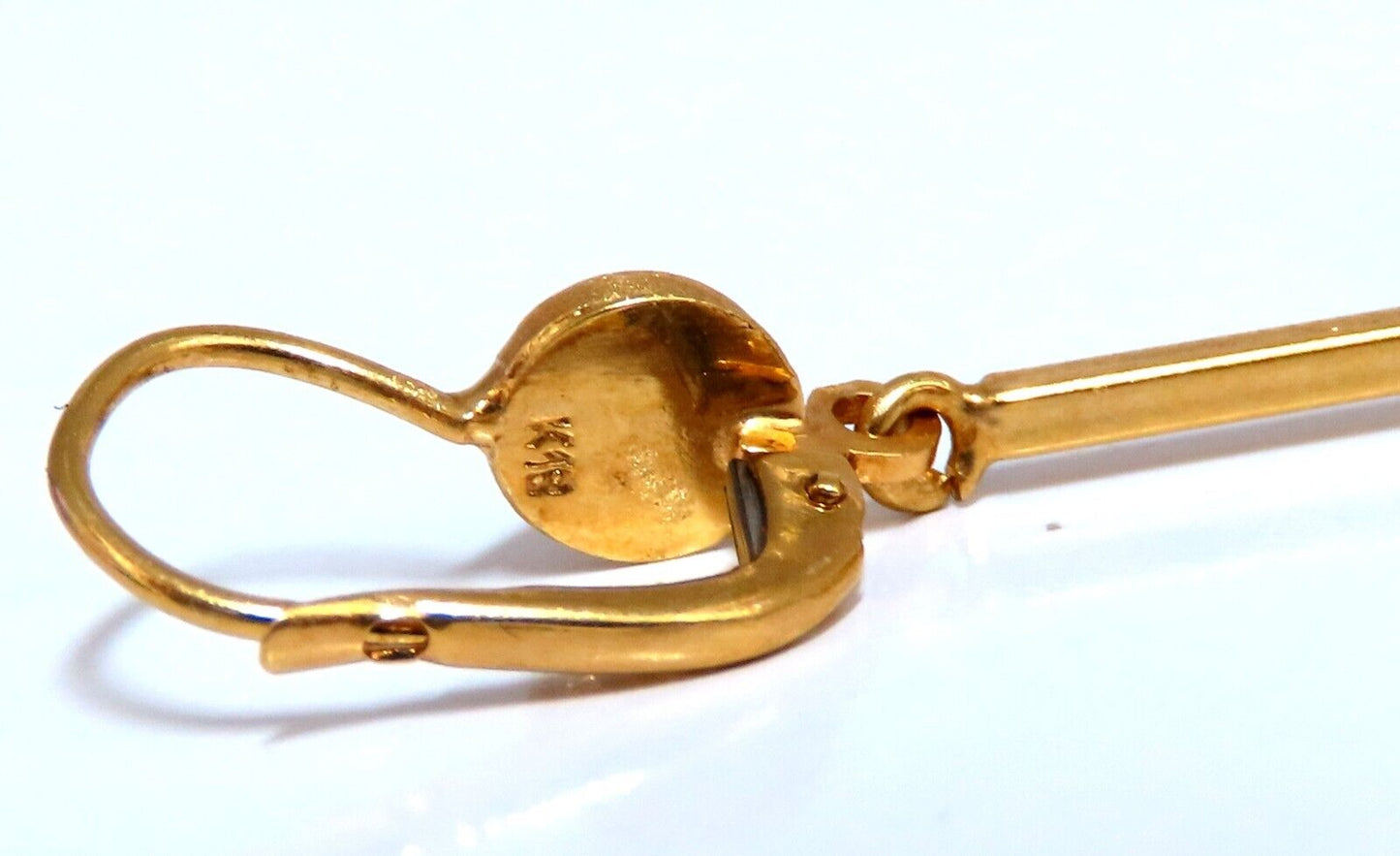 Vintage Mediterranean Deco Gold Ball Dangle Earrings 18kt Gold