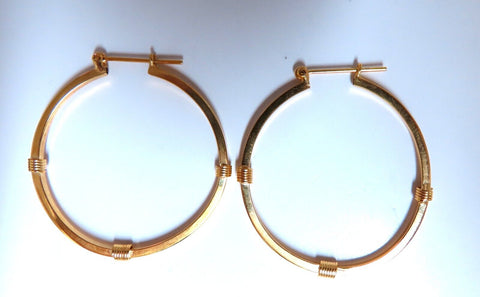 14Kt Gold Hoop Earrings Barbed Wrap