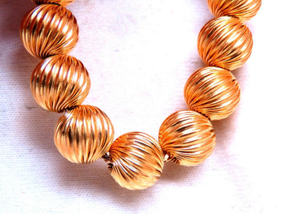Barley Twist Beads Necklace 14kt 52 Grams 23inch