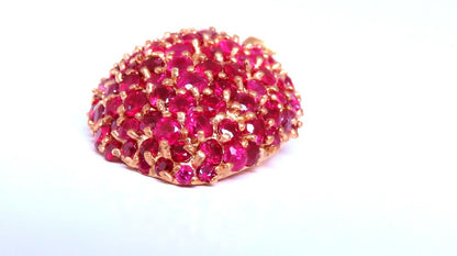 4.53ct Natural Ruby Diamond Strawberry Pendant Charm 14kt Gold 3D Statement
