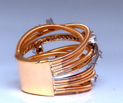 1.02ct Natural Diamonds On Coil Wire Wrap Ring 14kt Gold