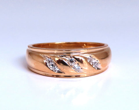 Wave Pattern Traditional Natural Diamond Band ring .08ct 14kt Gold
