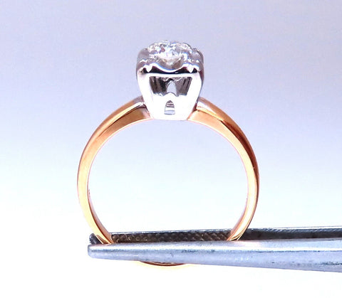 Vintage Solitaire Raised .30ct Round Diamond Engagement ring 14kt Gold