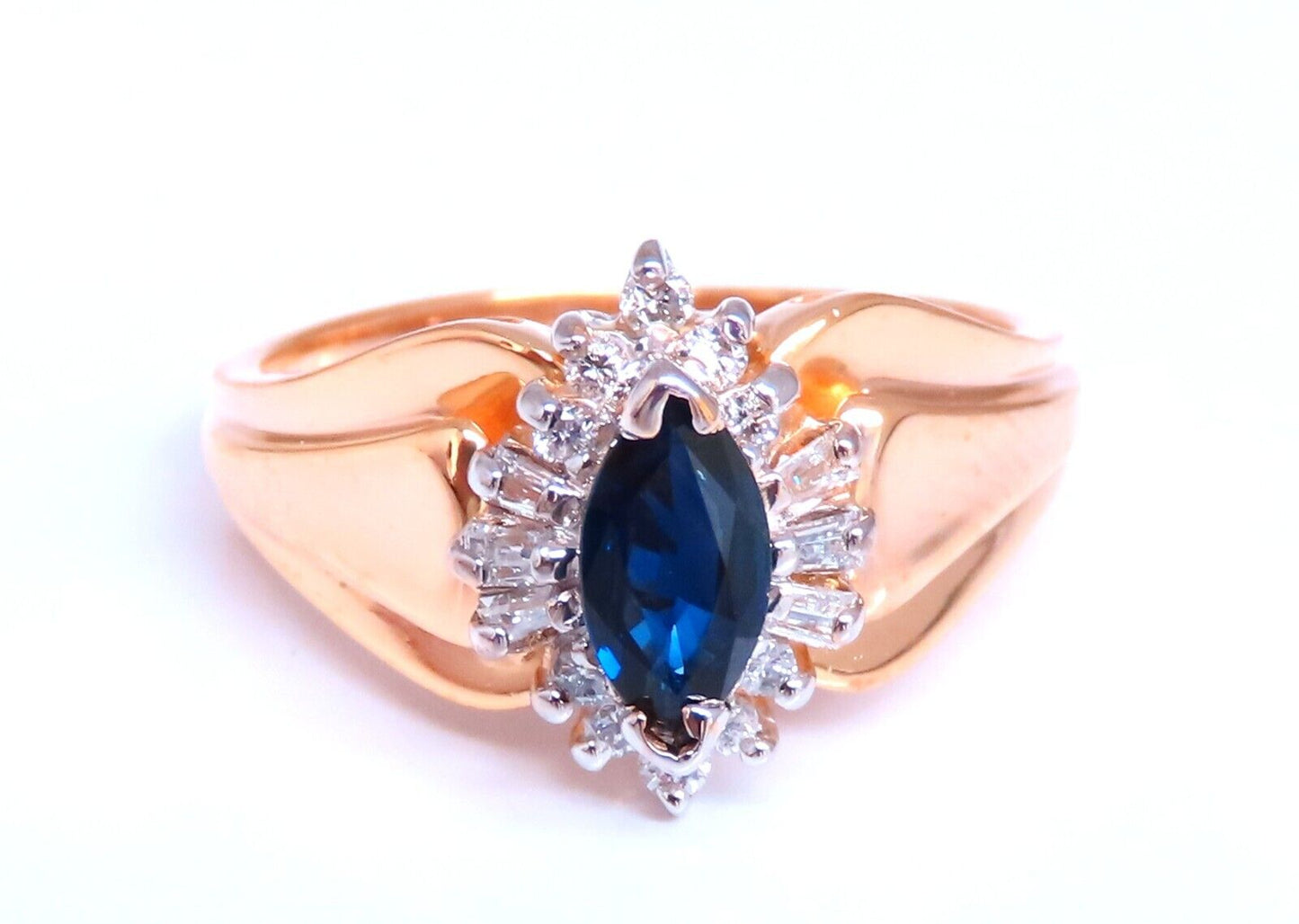 Sapphire Diamonds Standard Cathedral Ring 14kt