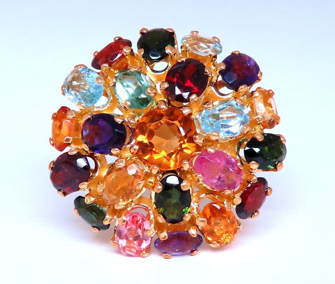 6ct Natural Multicolor Gems Ring 14kt gold