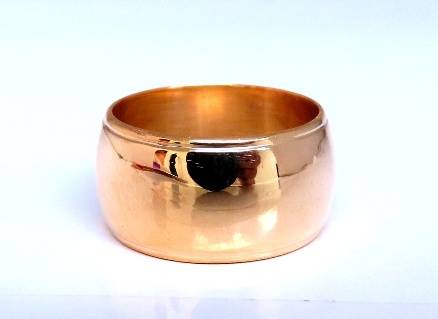 Mod Wide Solid 10.5mm Band 14kt Gold 6.75