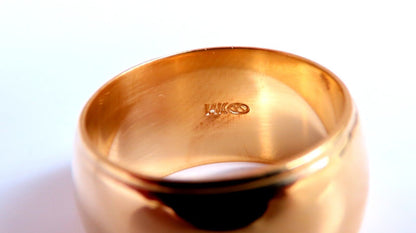 Mod Wide Solid 10.5mm Band 14kt Gold 6.75