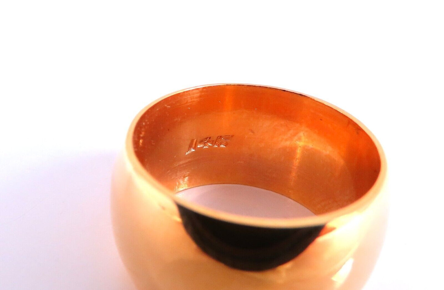 Wide Solid 11.5mm Band 14kt Gold Ring 8
