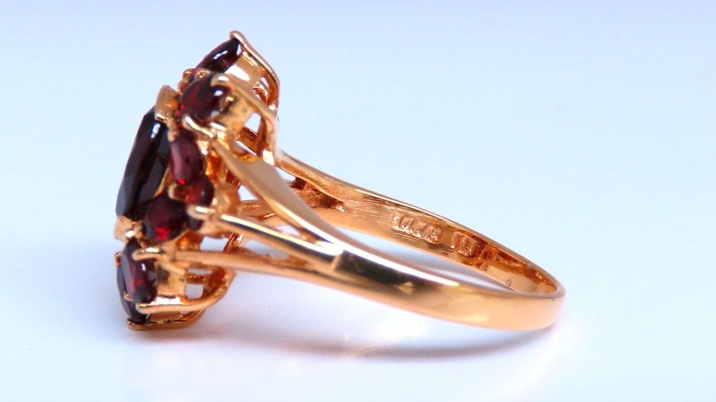 3ct Natural Garnet Cluster Ring 14kt Gold