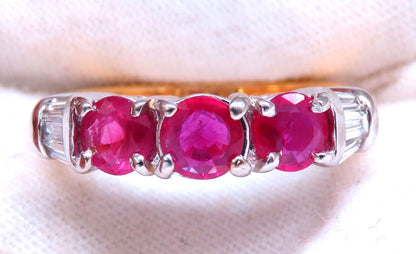 1.50ct Natural Ruby Accent Ring 18kt Gold