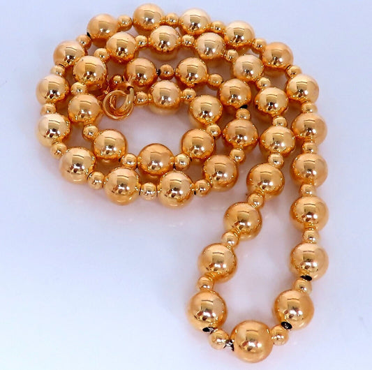 Sterling Silver Plated Gold Bead Necklace