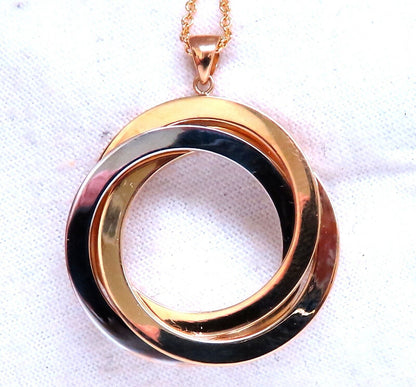 Three Circles Pendant Necklace 14kt Gold 27mm