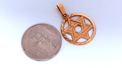 Star Of David 14kt gold Charm Pendant