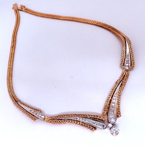 1.55ct Natural Diamonds Classic Vintage Grandma Necklace 14kt Gold