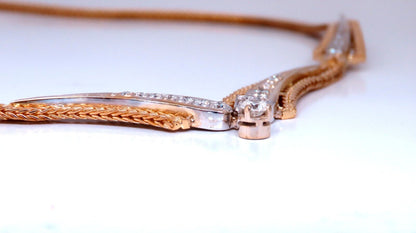 1.55ct Natural Diamonds Classic Vintage Grandma Necklace 14kt Gold