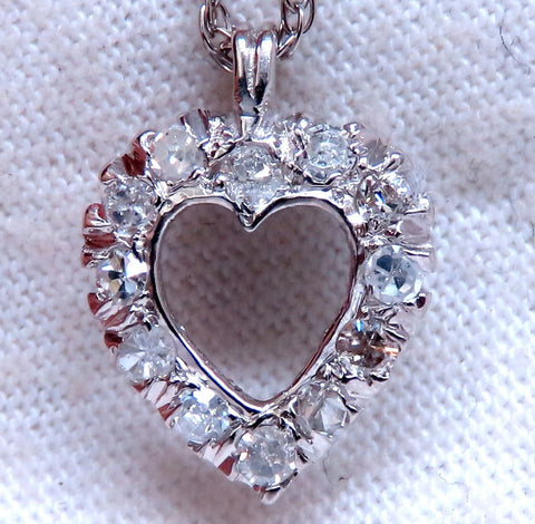 .36ct Open Heart Natural diamonds necklace 14 karat Gold