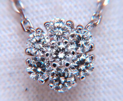.92ct diamonds halo cluster necklace 18kt