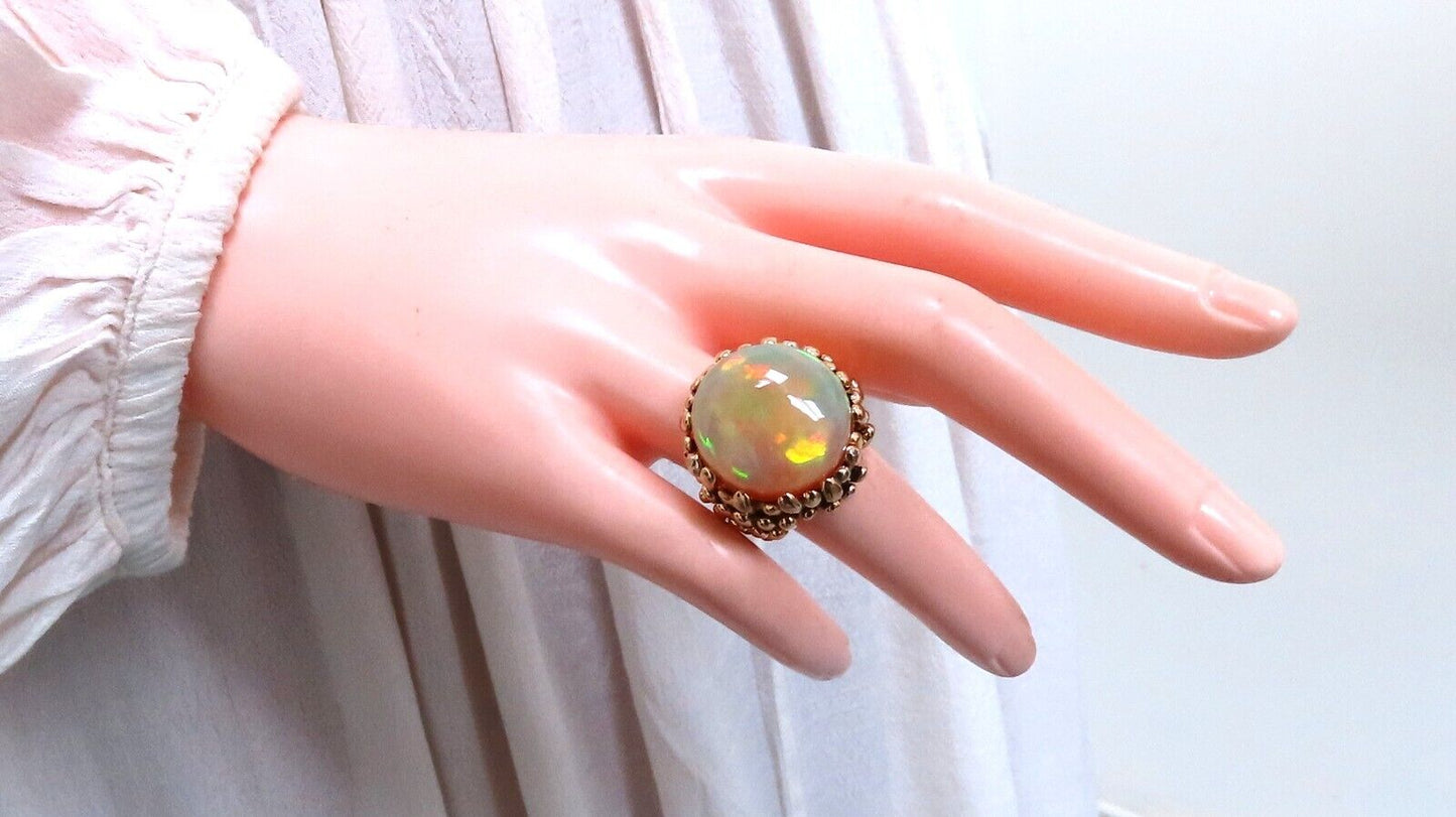 GIA Certified 22.85ct natural cabochon opal ring 18Kt Gold