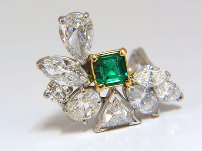 10.90ct Natural Emerald Diamond Crescent Cocktail Earrings Ref 12317 *v