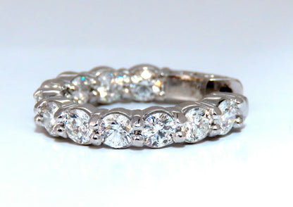 3.02ct Natural Round Diamond hoop earrings 14kt 22mm button & share prong *v