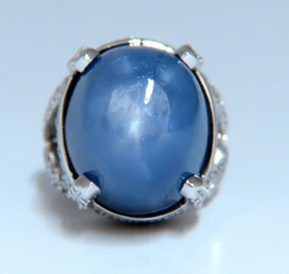 GIA Certified 49.73ct No Heat Color Change Sapphire Diamonds Ring 18kt**