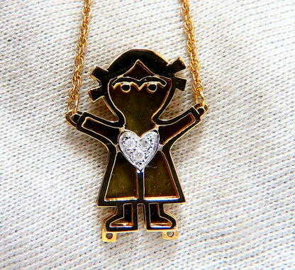 Diamonds Love Child Emoji Necklace 14kt yellow gold *v