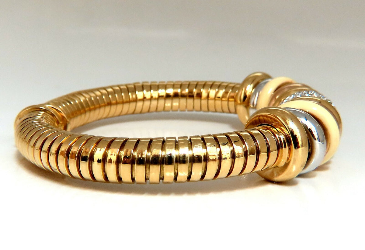 1.00ct Diamonds Ladies Accordion Bangle Bracelet 18 karat Rolling Rings Float *v