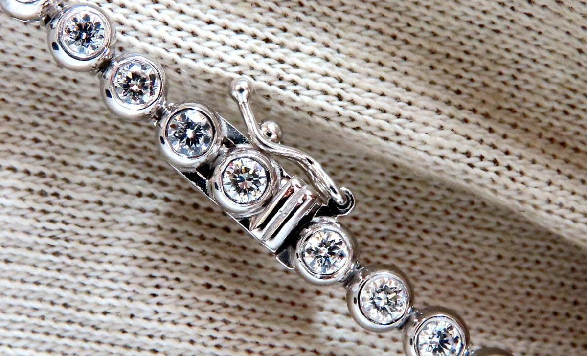 2.40ct Natural Diamonds Tennis Bracelet 14kt Gold Classic Bezel Mount *v