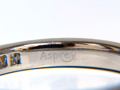 Authentic Asprey .65ct natural princess cut diamonds band Platinum *v