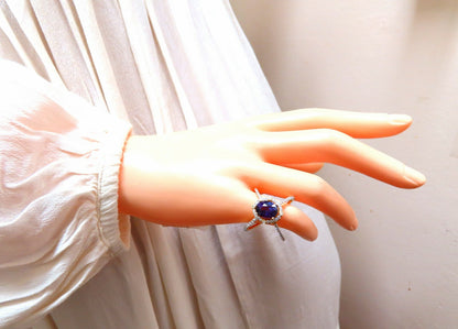 GIA Certified 3.96ct Natural Vivid purple sapphire diamonds ring *v