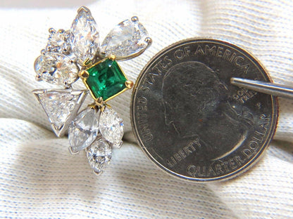 10.90ct Natural Emerald Diamond Crescent Cocktail Earrings Ref 12317 *v