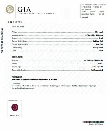 GIA Certified 1.04ct Natural Ruby Diamonds Ring 14 Karat Gold Cathedral *v
