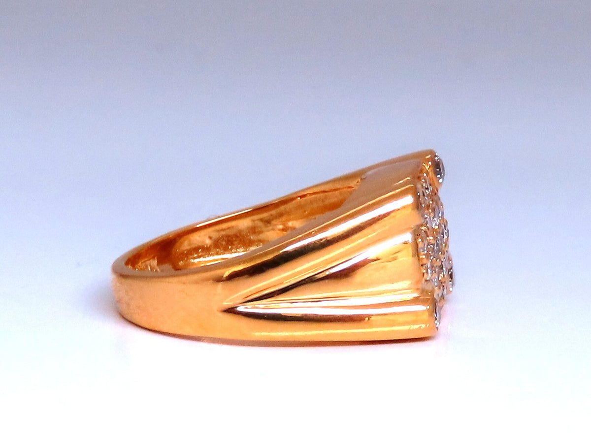 .60ct Natural Diamonds Rectangular Deck Signet Ring 18kt Gold *v