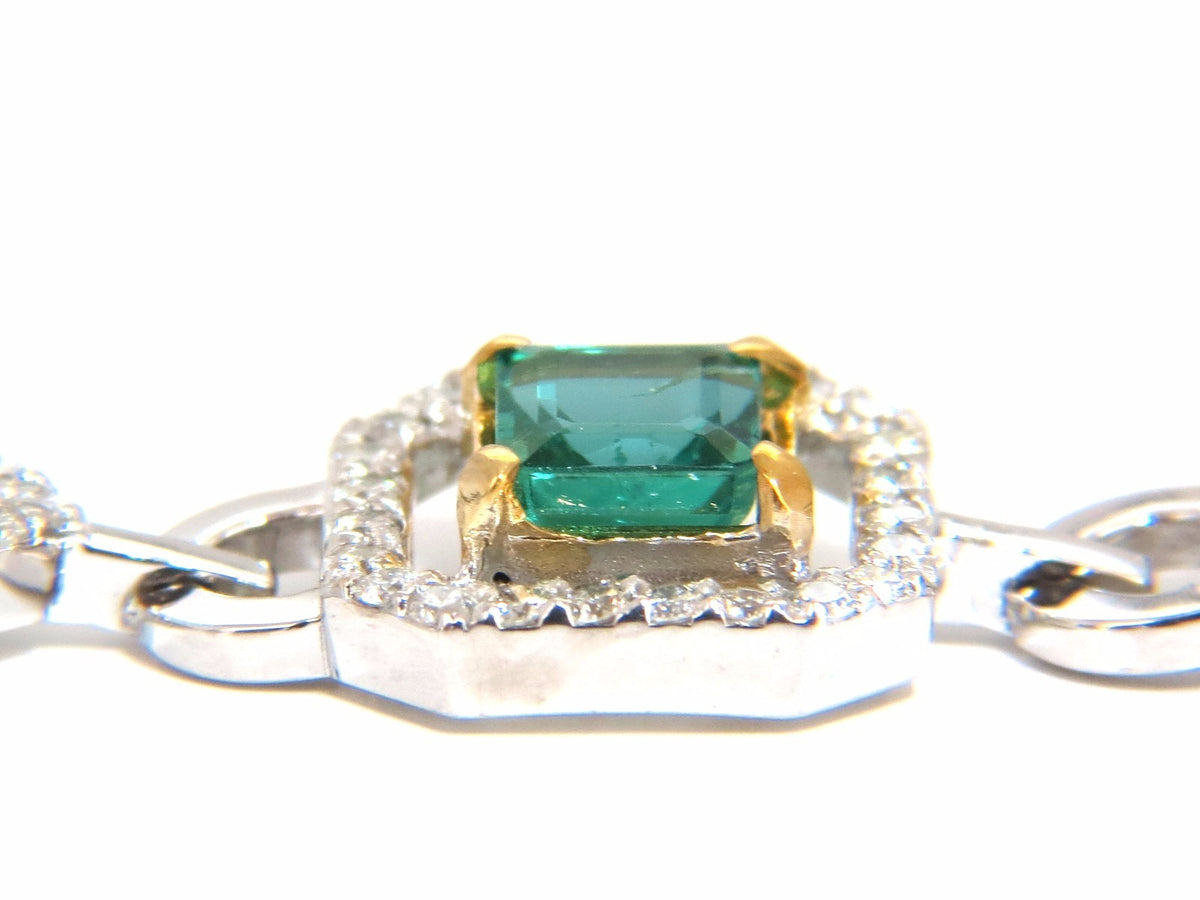 10.62ct natural emeralds diamond halo bracelet 14kt *v