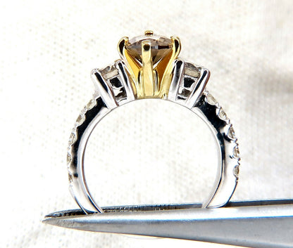1.50ct Natural Fancy Brown & 1.30ct Diamonds Mod Three Ring 14 Karat*v