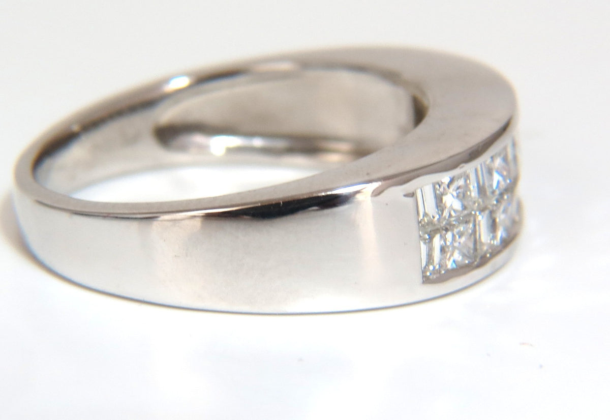 PLATINUM 2.00CT NATURAL DIAMONDS BAND G/VS BAGUETTE PRINCESS CHANNEL BRILLIANT*v