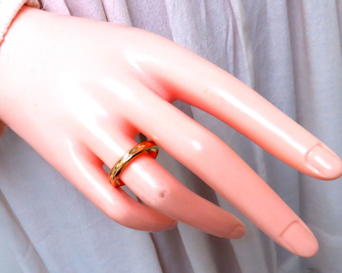 Vintage USSR 3.5mm Retro Band 18kt Gold 10.5 *v