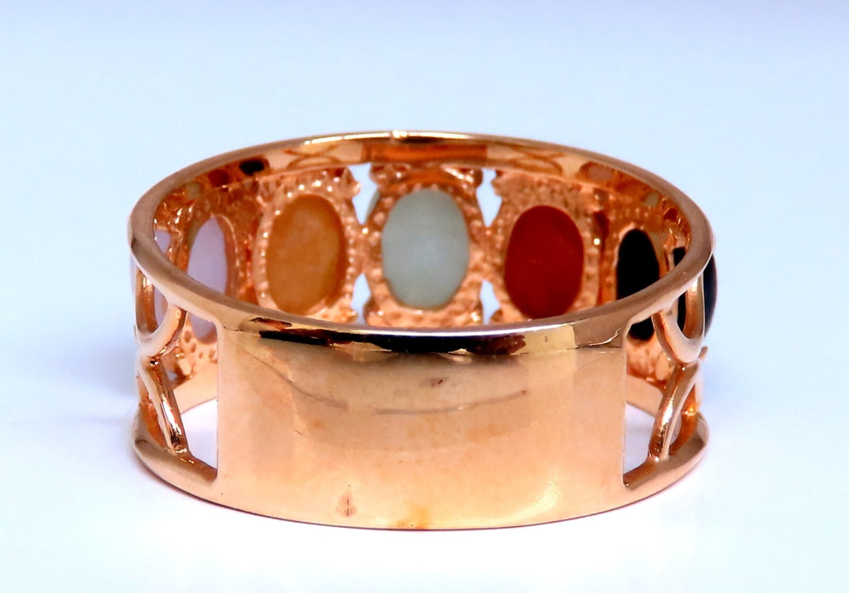 Cabochon Variety Jade Ring 14kt Gold *v