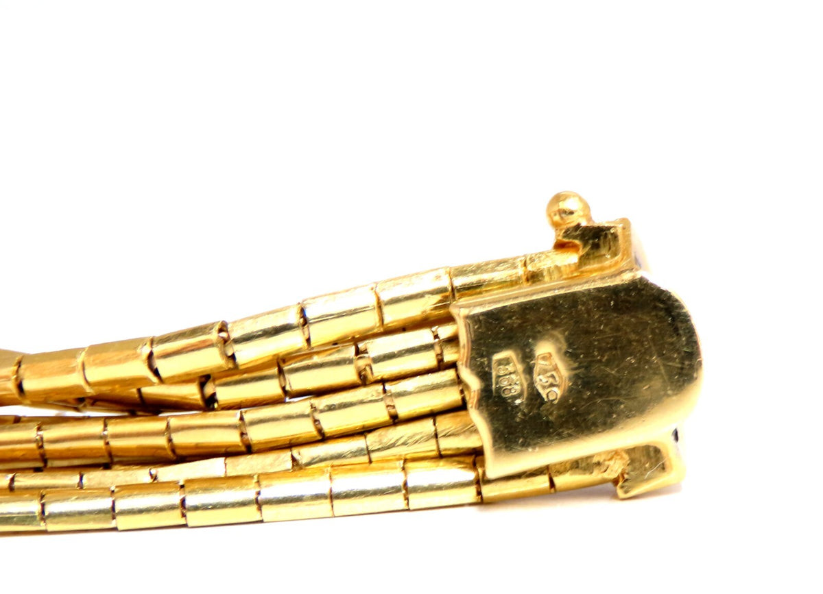 Rustic Nine Stranded 18kt Gold Bracelet 55 Grams 7.5 inch *v